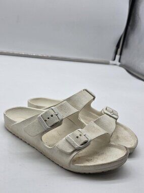 Birkenstock Slide Sandals Shoes Kids Size 1 White Arizona EVA Casual Damage